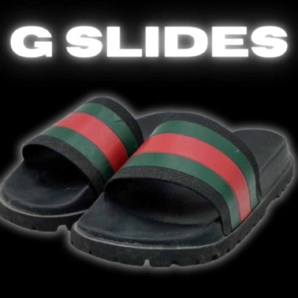 Gucci Black and Green Slides